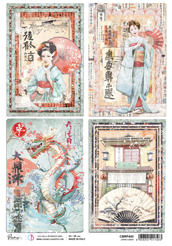 Land Of The Rising Sun Japan Cards Rice Paper