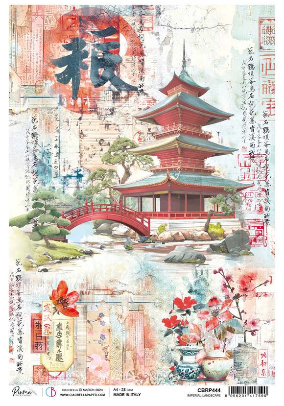 Land Of The Rising Sun Imperial Landscape Rice Paper