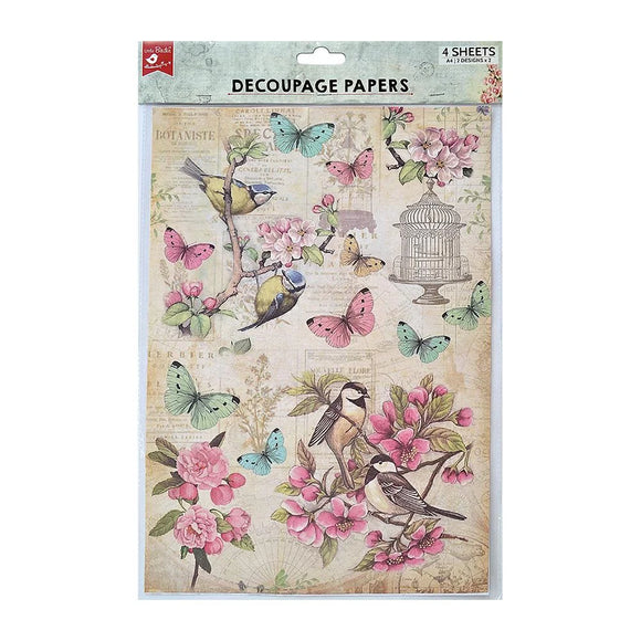 Robin Garden Chirpy Robbins Decoupage Paper