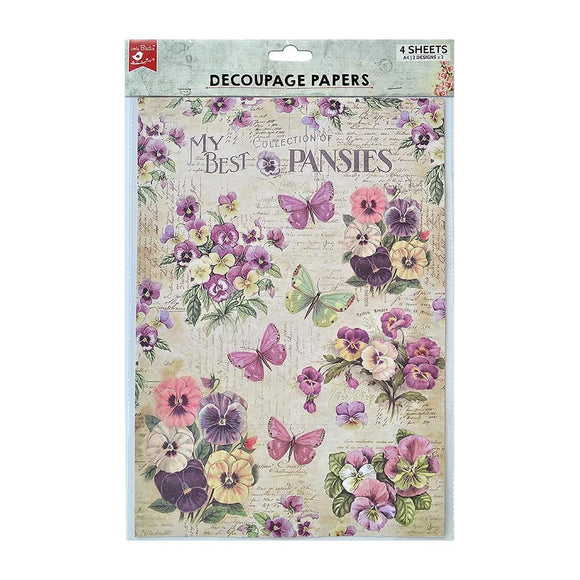 Pretty Pansies/ Pansy Garden Decoupage Paper