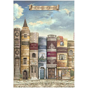 Vintage Library The World Of Books Rice Paper