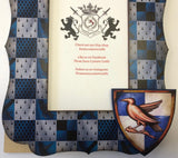 Silver and Blue Plaid House Crest Frame