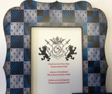 Silver and Blue Plaid House Crest Frame