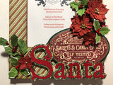 Vintage Santa Poinsettia Frame