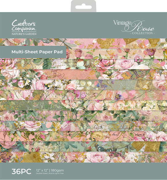 Nature's Garden Vintage Rose Paper Pad