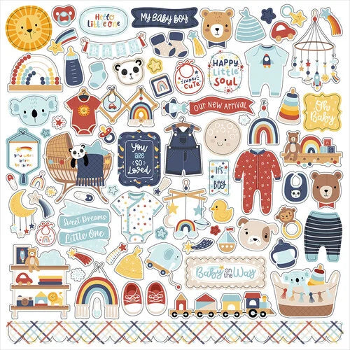 Baby On Board It's a Boy Element Sticker Sheet