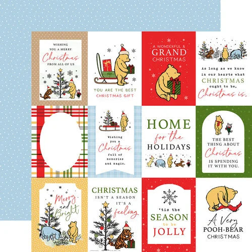 Winnie The Pooh Christmas 3x4 Journaling Cards