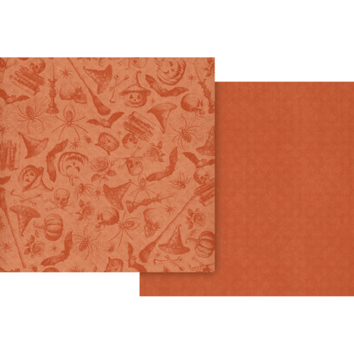 Ghostly Greetings Pumpkin Orange Pattern & Solid Sheet