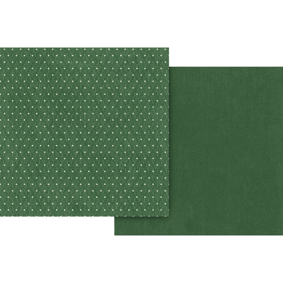 Deck The Halls Holly Green Pattern & Solid Sheet