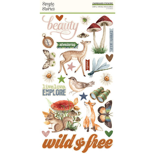Simple Vintage Woodlands Chipboard Stickers