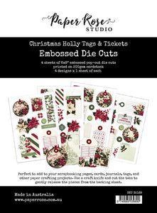 Christmas Holly Tags & Tickets Embossed Die Cuts