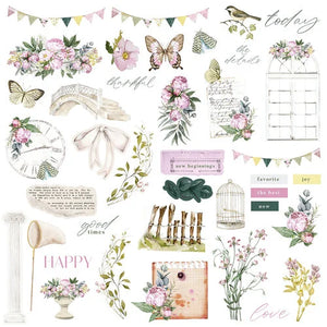 Serene Petals Ephemera 78 Pieces
