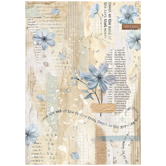 Secret Diary Blue Flower Rice Paper