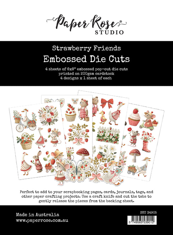 Strawberry Friends Embossed Die Cuts