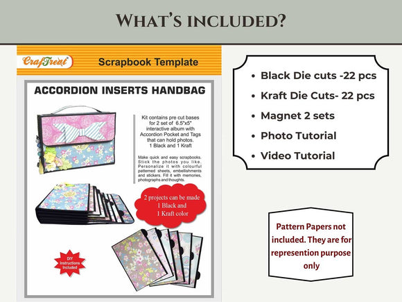 Accordion Inserts Handbag Scrapbook Template