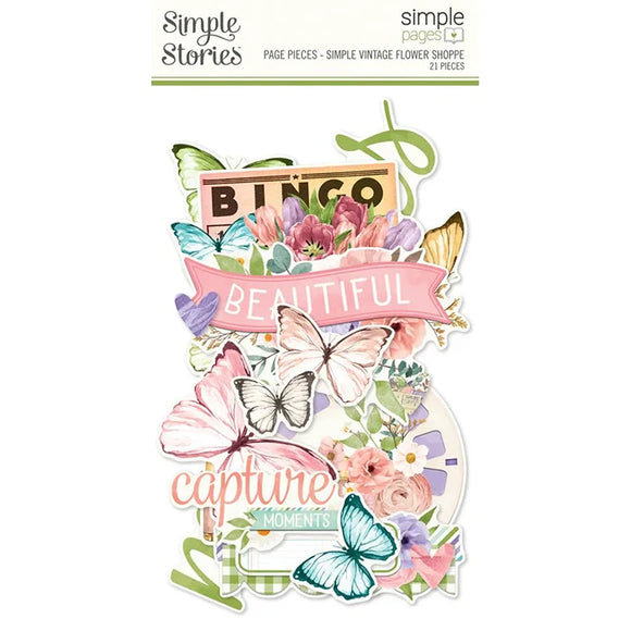 Simple Vintage Flower Shoppe Page Pieces