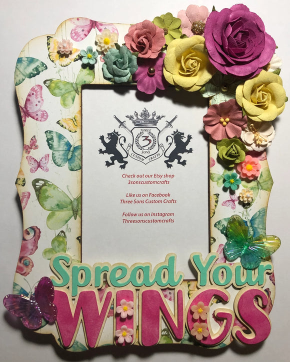 Spread Your Wings Butterly Floral Frame