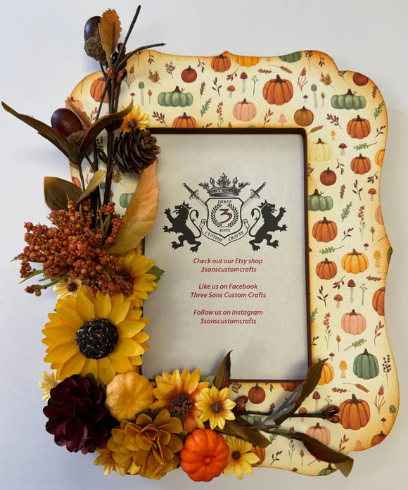 Fall Floral and Pumpkin Frame