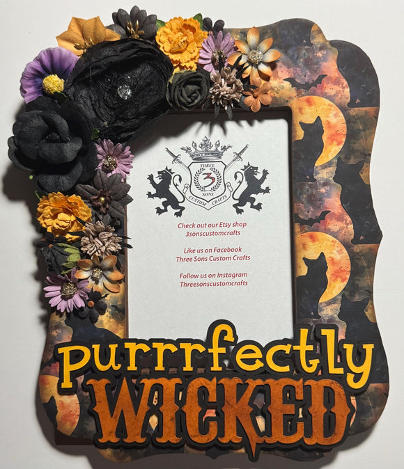 Purrrfectly Wicked Halloween Frame
