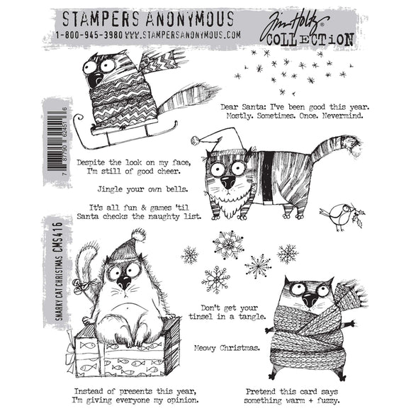 Rubber Stamps Snarky Cat Christmas