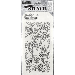 Layering Stencil Pinecones