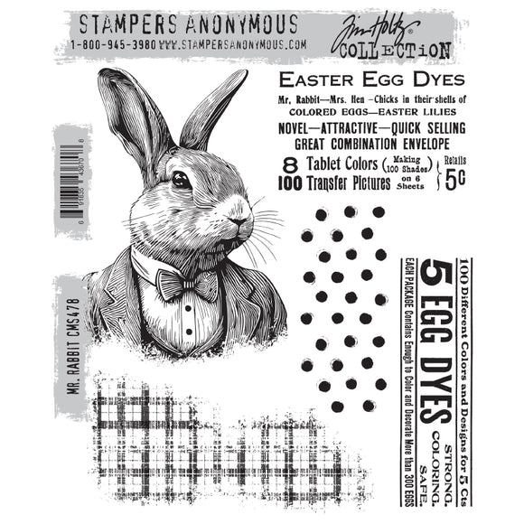 Tim Holtz Rubber Stamp Mr. Rabbit
