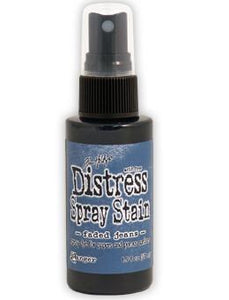 Distress Spray Stain Faded Jeans