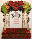 Happy Holidays Floral Frame