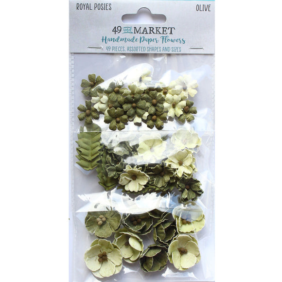 Royal Posies Olive Paper Flowers