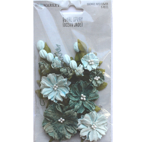 Royal Spray Ocean Jade Paper Flowers