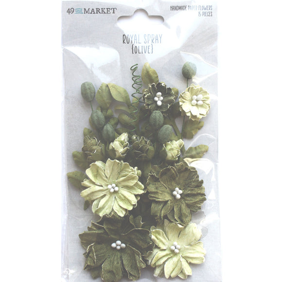 Royal Spray Olive Paper Flowers